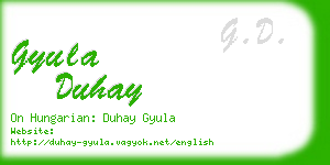 gyula duhay business card